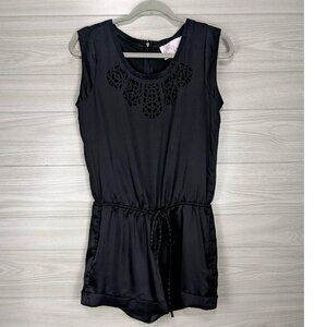 Rory Beca F21 Satin Black Romper Small